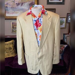 Vintage 90s Oscar de la Renta Studio Silk Linen Blazer - 42R